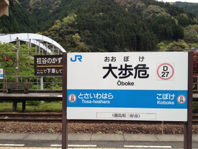 大歩危駅。隣は小歩危駅、「おおぼけこぼけ」という漫才コンビのような駅名ですが、有名な観光地です。