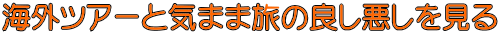 海外ツアーと気まま旅の良し悪しを見る