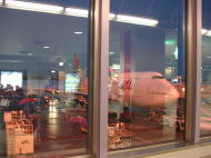こちらが強制送還機、JAL528便です。