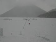 然別湖コタンの会場。天気がいまいち。。。
