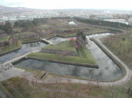 五稜郭タワーから眺める五稜郭公園