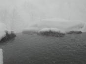 凌雲閣の露天風呂。雪見風呂ですな。。