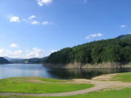 人造湖独特の風景ですね。
