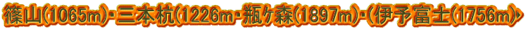 篠山(1065m)・三本杭(1226m・瓶ｹ森(1897m)・(伊予富士(1756m)‣
