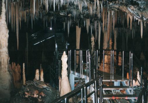 壮大な洞窟に似合う（？）、一億円の階段