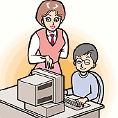 
�����ɂ́@�R���s���[�^�[���q���ɋ����Ă��鏗���̃C���X�g������܂��B